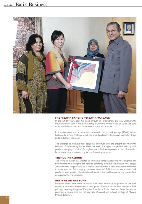 Cover story about Malaysian Batik Business 