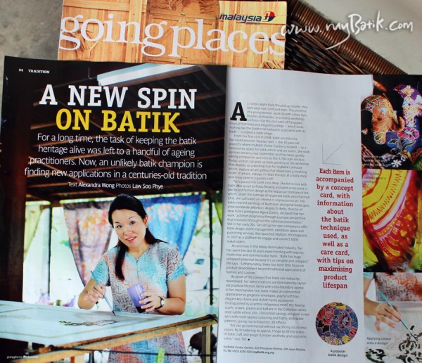April 2013 Going Places Malaysia ( Malaysian Airline Magazine )  A New Spin on Batik by Emilia