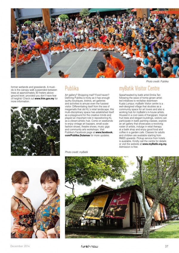 12 December 2014, Furnish Now Magazine feature TOP 5 must visit places for KL first timers