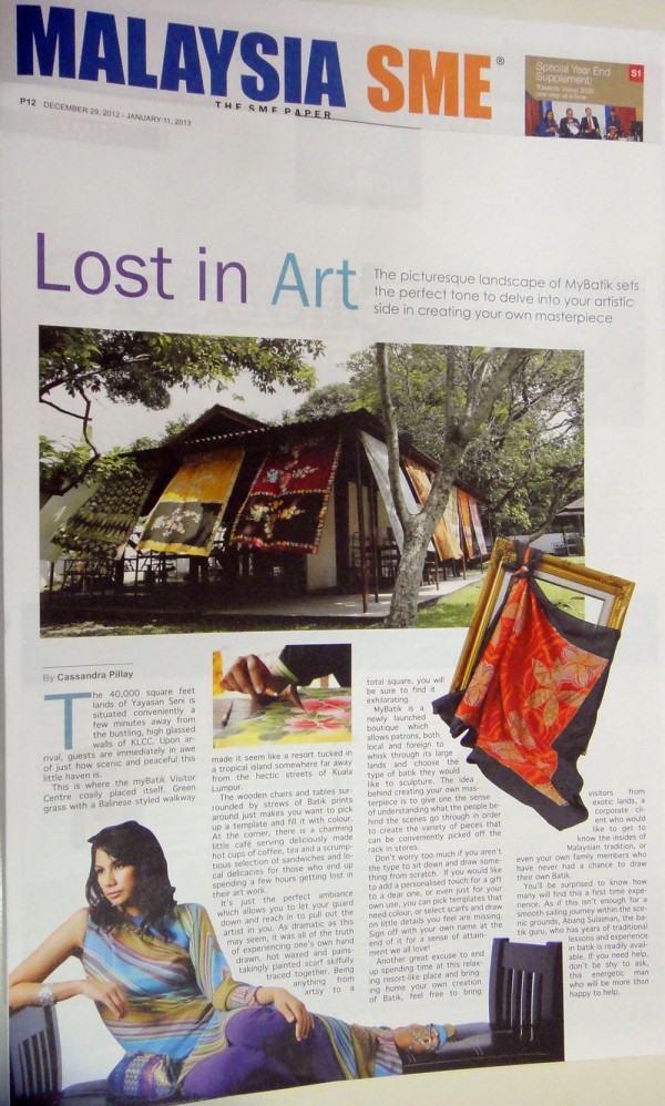 13 January 2013 SME Malaysia " Lost in Art with myBatik "