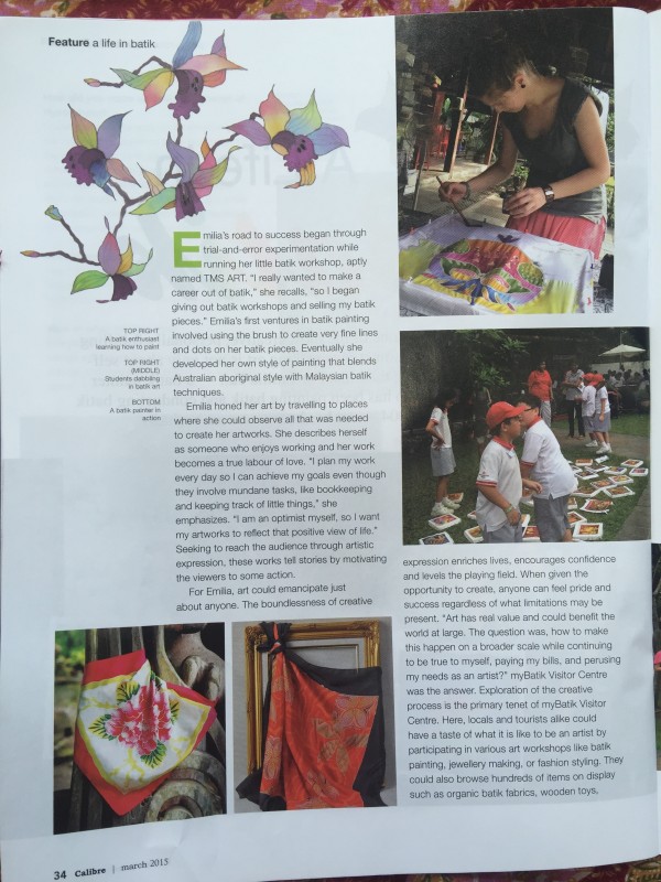 Public Mutual Magazine march 2015 issue feature Emilia batik 