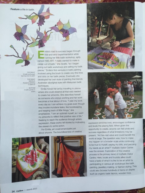 Public Mutual Magazine march 2015 issue feature Emilia batik